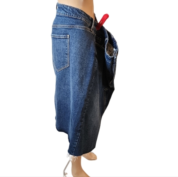 NWT Old Navy Denim Jean Skirt Front Slit Button Fly Women's Plus Size 22 - Picture 10 of 16